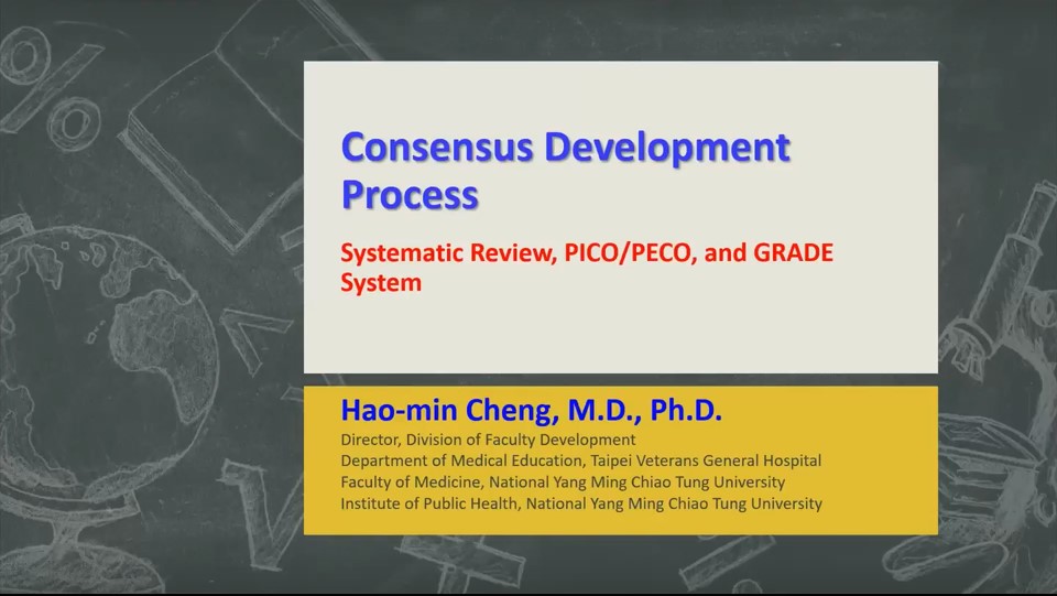 Consensus development: systematic review, PECO/PICCO and GRAD